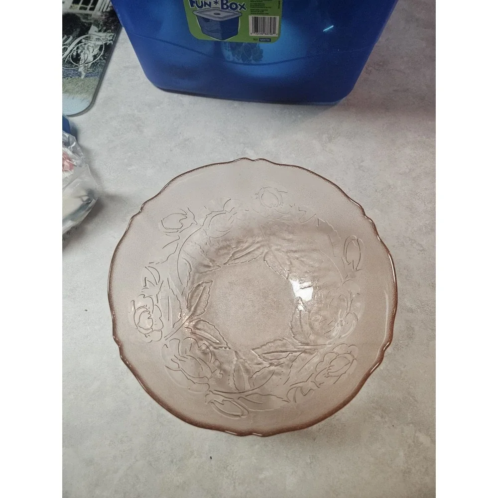Arcoroc France Rose‎ Pink Glass Serving Salad Bowl Rosaline 9